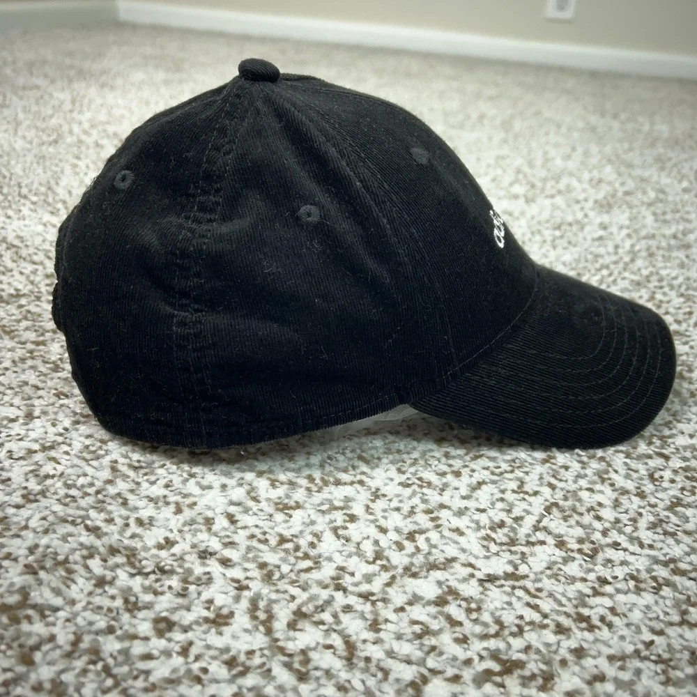 Adidas Hat Cap Snap Back Mens One Size Black Trefoil Embroidered Dad‎ Corduroy